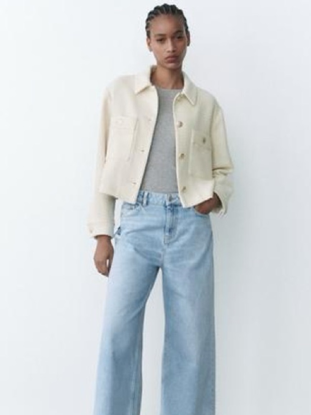 ZARA GOLD BUTTON TEXTURED JACKET